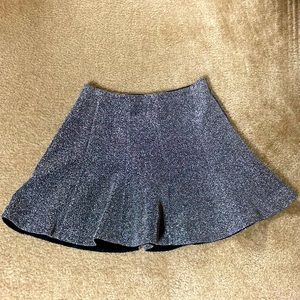 NWOT Express metallic silver sparkly skater skirt